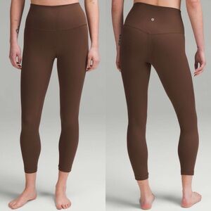 Lululemon Align Ribbed High Rise Pant 25" Leggings Java Brown Women’s 8